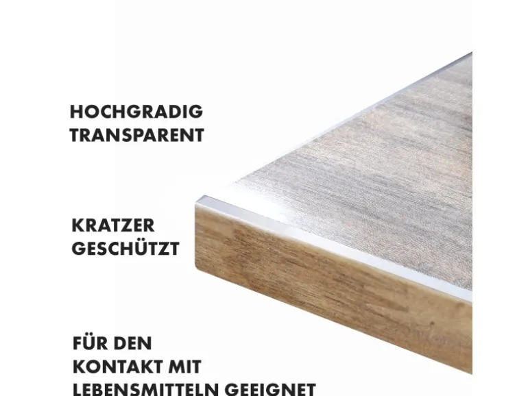 KARAT Tischfolie Imperial Transparent Mattiert mit Abgeschrägter Kante 50 x 130 cm