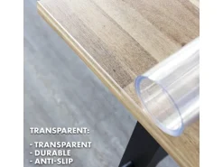 KARAT Tischfolie Imperial Transparent Mattiert mit Abgeschrägter Kante 50 x 130 cm