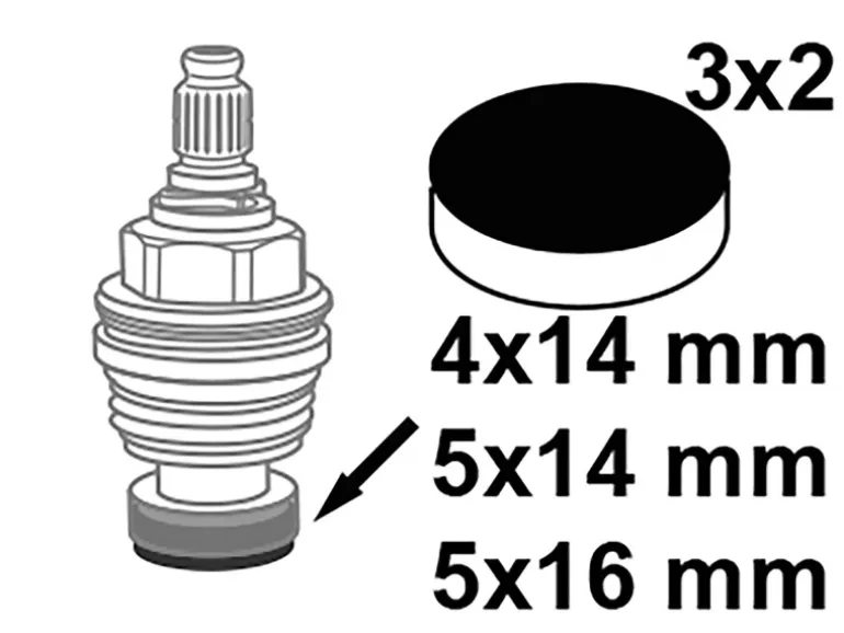Kirchhoff Ventiltellerdichtungs-Set Gummi 3 Größen Schwarz 3 x 2 Stück