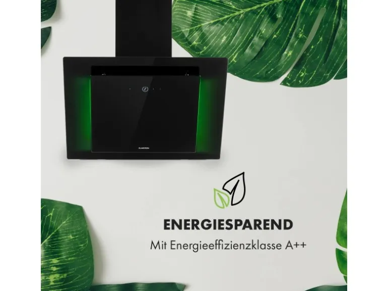 Klarstein Eleonora 60 Dunstabzugshaube 426 m³/h Touch-Panel Ambiente-Licht Schwarz