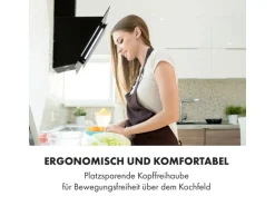 Klarstein Eleonora 60 Dunstabzugshaube 426 m³/h Touch-Panel Ambiente-Licht Schwarz