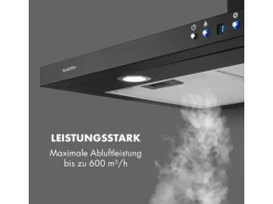 Klarstein Limelight Dunstabzugshaube 90cm Wandhaube 600m³/h Schwarz
