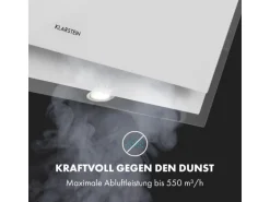 Klarstein Mirage 90 Dunstabzugshaube 550 m³/h Touch-Panel Ambient EEC A++ Weiß