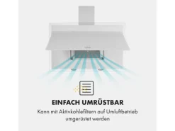 Klarstein Mirage 90 Dunstabzugshaube 550 m³/h Touch-Panel Ambient EEC A++ Weiß