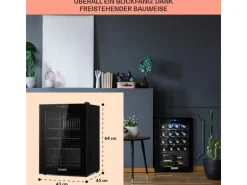 Klarstein Shiraz 20 Uno Weinkühlschrank 53 L 20 Flaschen Touch-Bedienfeld 5-18°C