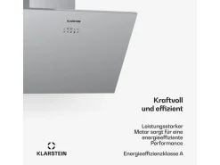 Klarstein Silver Lining 60 Dunstabzugshaube 60cm 600m³/h EEK A Edelstahl Silber