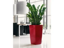 Lechuza® Pflanzgefäß Cubico Premium 30 Scarlet Rot hochglanz 30 cm x 30 cm