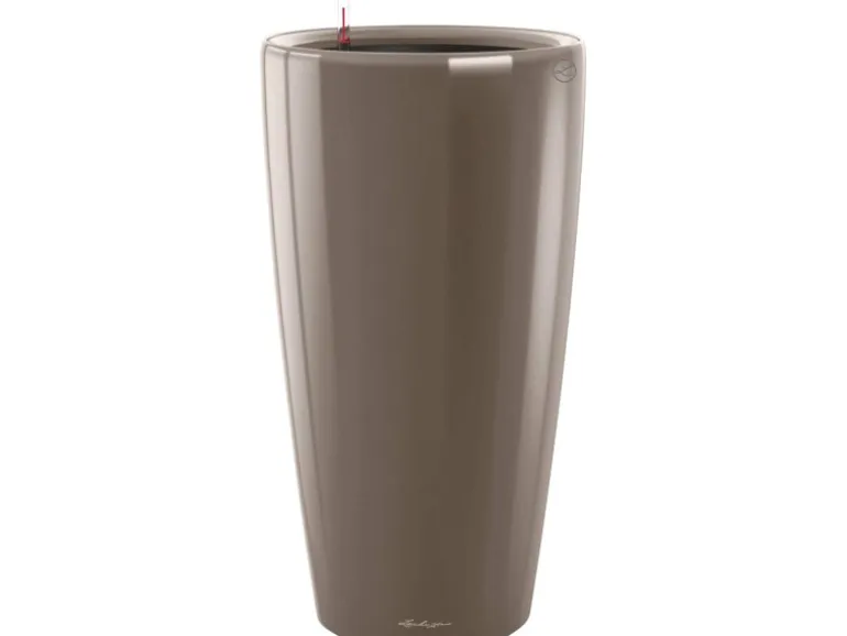 Lechuza® Pflanzgefäß Rondo Premium Ø 33 cm x 56 cm Taupe hochglanz