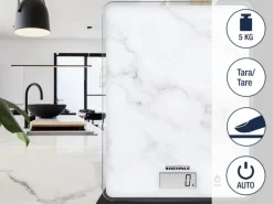 Leifheit Küchenwaage Page Compact 300 Marble 20 cm x 15 cm x 1,3 cm Weiß