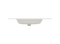 LuxeBath Waschbecken aus Keramik Weiß 81x16,5x46 cm mit Ablaufgarnitur