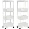 MAKLIK Küchenrollwagen 2er Set mit Körben 35x24x100 cm Weiß