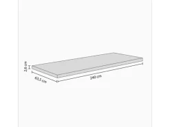 Massivholz Arbeitsplatte Akazie-Teak Optik 240 cm x 63,5 cm x 2,7 cm