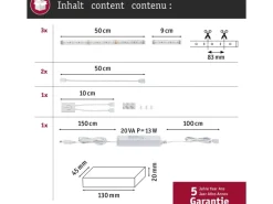 MaxLED 500 Comfort Set kitchen 1,8m IP44 Cover 2700K 11W 230/24V 20VA Silber