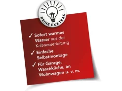 Maxxmee Warm und Kaltwasserarmatur mit integrierter Heizspirale Edelstahl 3600 W
