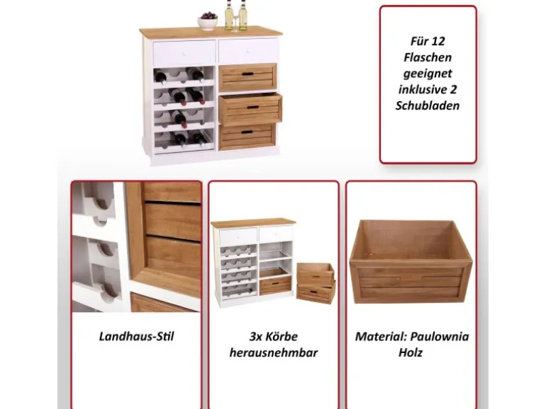 MCW Weinregal B96 mit Schubladen