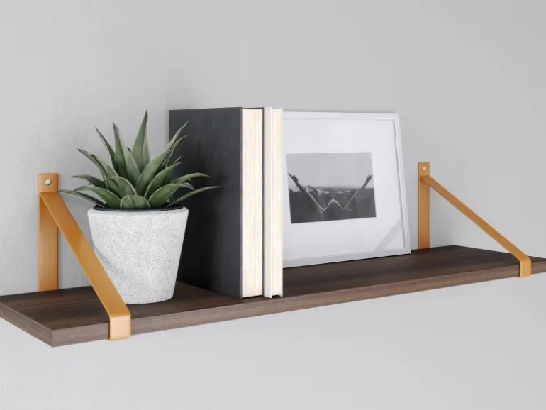 MDF-Wandregal Oldham 1,8 cm x 60 cm x 20 cm Eichenfarben dunkel