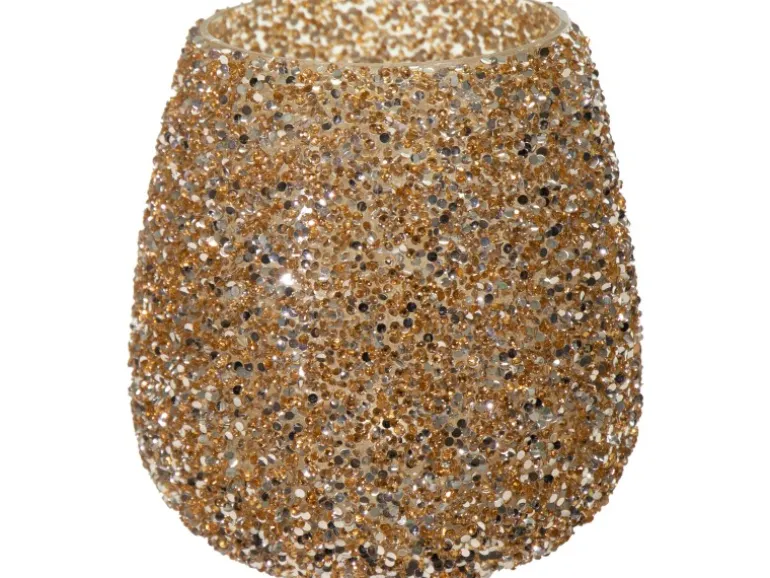 Mega Collections Pflanzgefäß Strass Ø 9,5 cm x 9 cm Gold