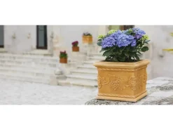 Mein-Pflanztopf  Blumentopf Venedig Quadratisch Mediterran Verziert Kunststoff Impruneta 25 x 25 cm