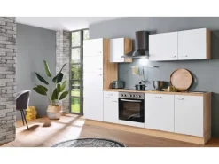 Menke Küchenzeile Artisan Classic 270 cm Weiß-Artisan Eiche Nachbildung
