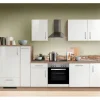 Menke Küchenzeile Artisan Premium 300 cm Lack Weiß Artisan-Eiche Nachbildung