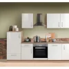 Menke Küchenzeile Artisan Premium 280 cm Lack Weiß Artisan-Eiche Nachbildung