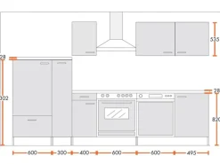Menke Küchenzeile Classic 300 cm Lava Melamin-Sonoma Eiche Nachbildung
