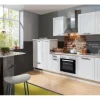 Menke Küchenzeile White Premium Landhaus 300 cm Lacklaminat Weiß Matt-Asteiche