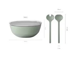 Mepal Silueta Servierschale mit Deckel und Salatbesteck 5000 ml Nordic Black
