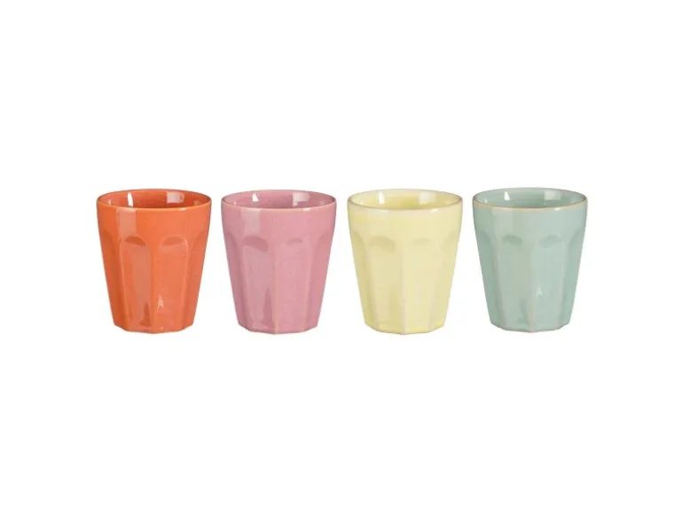 Mica Decorations Rico Senseo Becher Mehrfarbig 4 Stk. H 8 cm x Ø 7,5 cm
