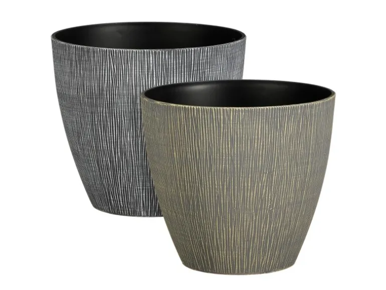 Mica Decorations Topf Mambo 2-fach Sortiert 20 cm x Ø 22,5 cm Grau/Grün