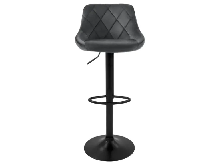 ML-Design Barhocker 4Er Set aus Samt Grau mit Rückenlehne Drehbar