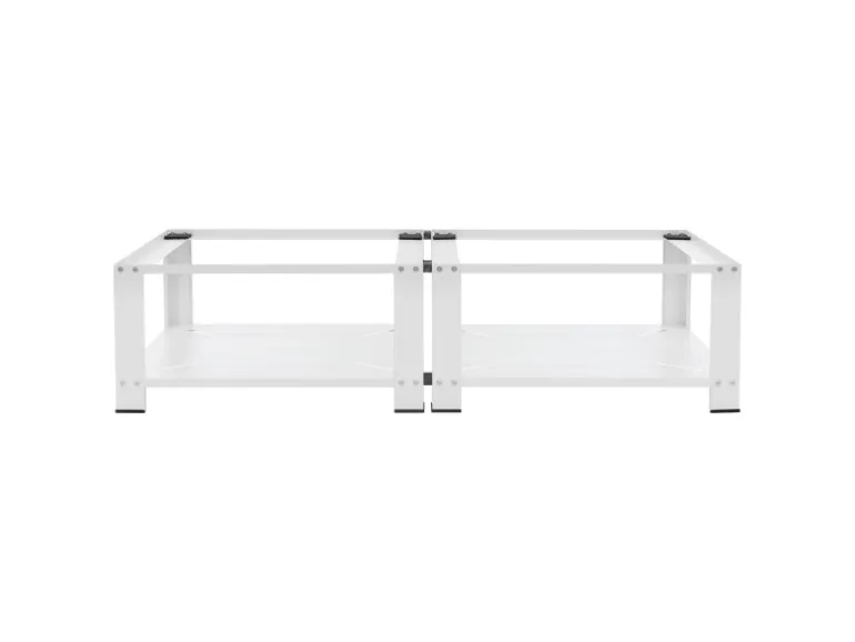 ML-Design Doppel Waschmaschinen Untergestell mit 2 Ablagen Weiß 128x54 cm Stahl