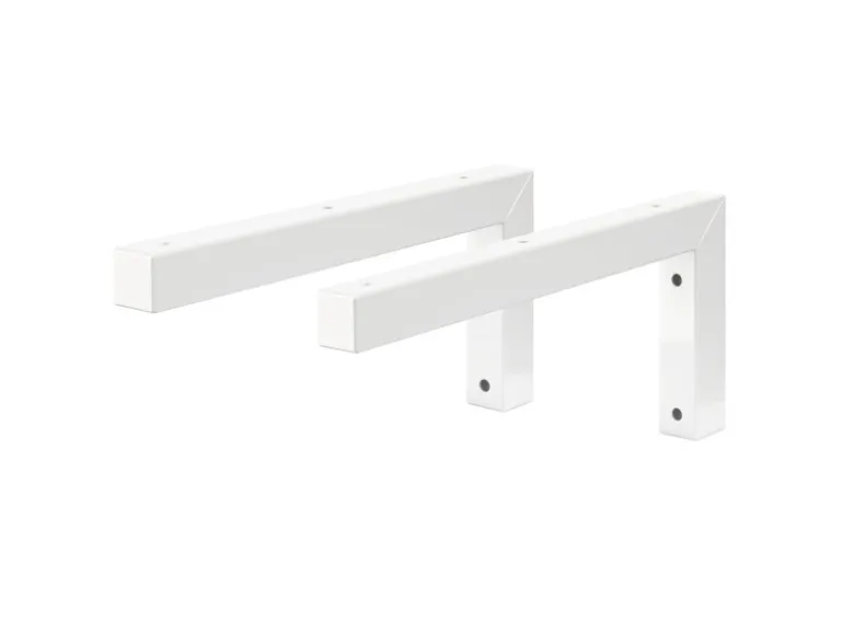 ML-Design 2Er Set Wandkonsole Winkel L-Form für Waschtisch 300x150 mm Weiß Stahl