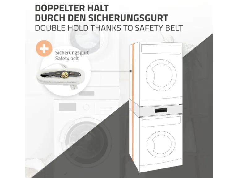 ML-Design Verbindungsrahmen für Waschmaschine mit Ausziehbarer Schublade 60x55cm