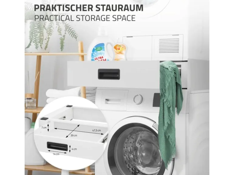 ML-Design Verbindungsrahmen für Waschmaschine mit Ausziehbarer Schublade 60x55cm