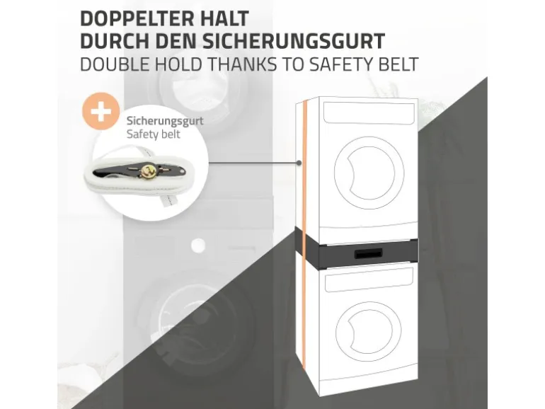 ML-Design Verbindungsrahmen für Waschmaschine mit Ausziehbarer Schublade Stahl