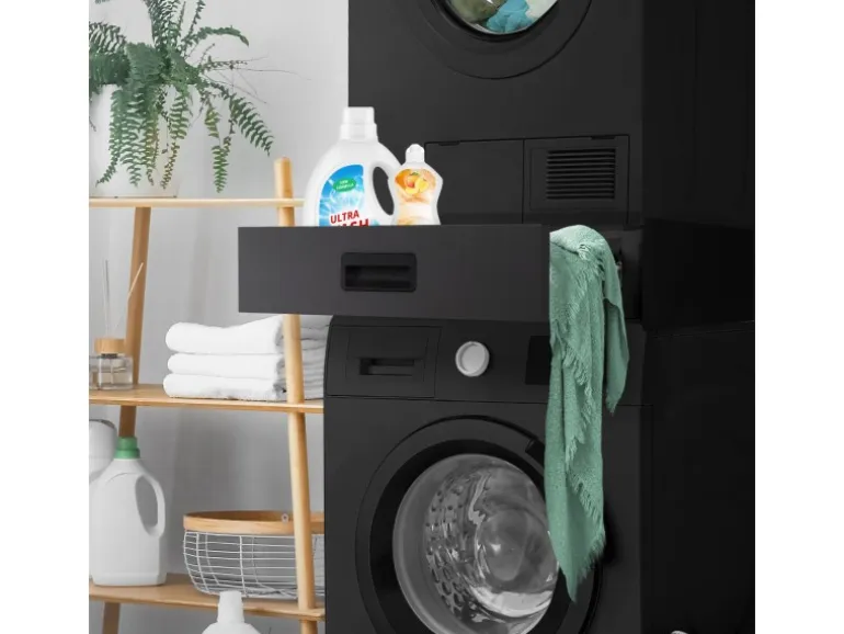 ML-Design Verbindungsrahmen für Waschmaschine mit Ausziehbarer Schublade Stahl