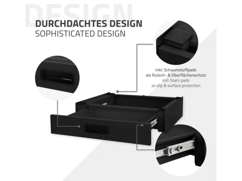 ML-Design Verbindungsrahmen für Waschmaschine mit Ausziehbarer Schublade Stahl