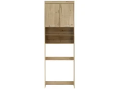 ML-Design Waschmaschinenschrank mit 2 Türen 2 Offenen Fächern Eichenoptik