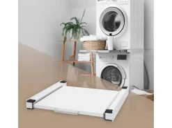 ML-Design Zwischenbaurahmen mit Ausziehplatte 60x60 cm Weiß für Waschmaschine