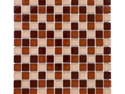 Mosaikmatte Glas Braun Beige Mix 30 cm x 30 cm