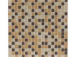 Mosaikmatte Glas Braun-Beige-Mix 30 cm x 30 cm