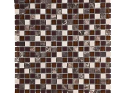 Mosaikmatte Glas Naturstein Beach 30 cm x 30 cm