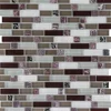 Mosaikmatte Glas Stein Bordo Grey White 30 cm x 30 cm