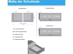 MS Beschläge Schubladenauszug 1 Paar SoftClose 400 mm 30 KG Schiene