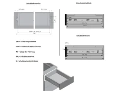 MS Beschläge Schubladenauszug Schwarz Vollauszug 30 KG 500 mm