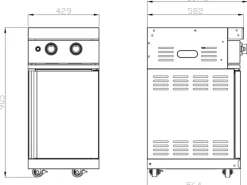 MyOutdoorKitchen Modul mit Doppel Seitenbrenner Black Collection