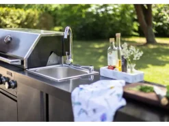MyOutdoorKitchen Modul mit Spülbecken und Aufbewahrungsschrank Black Collection