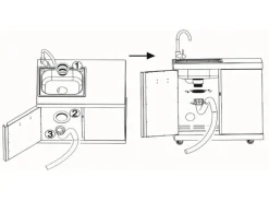 MyOutdoorKitchen Modul mit Spülbecken und Aufbewahrungsschrank Black Collection