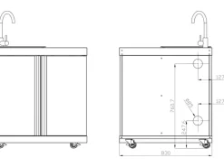 MyOutdoorKitchen Modul mit Spülbecken und Aufbewahrungsschrank Black Collection